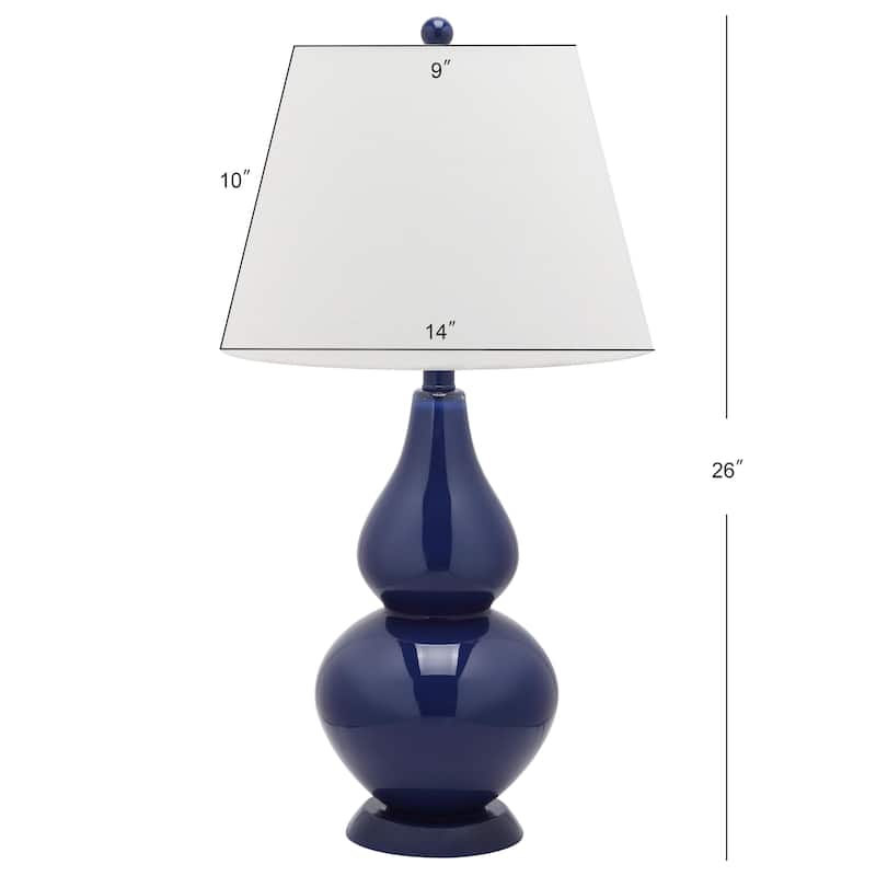 SAFAVIEH Lighting Demetria 27-inch Double Gourd White Table Lamp (Set of 2) - 14"x14"x26" - 14Wx14Dx26H