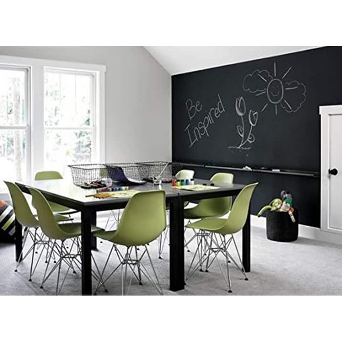 Set of 2 Modern Designer Plastic Dining Chairs with Aluminum Metal Legs, Accent Side Chairs