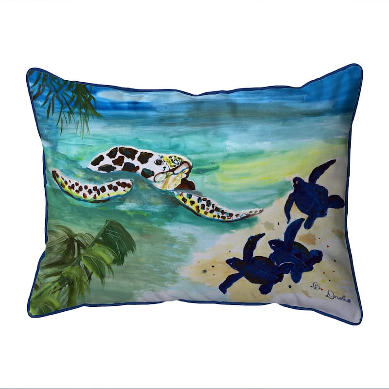 Sea Turtle & Babies Indoor/Outdoor Pillow