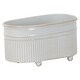 preview thumbnail 3 of 5, Foreside Home & Garden Antique White Metal Trough Planter with Ball Feet - 5.25 x 3 x 2.75
