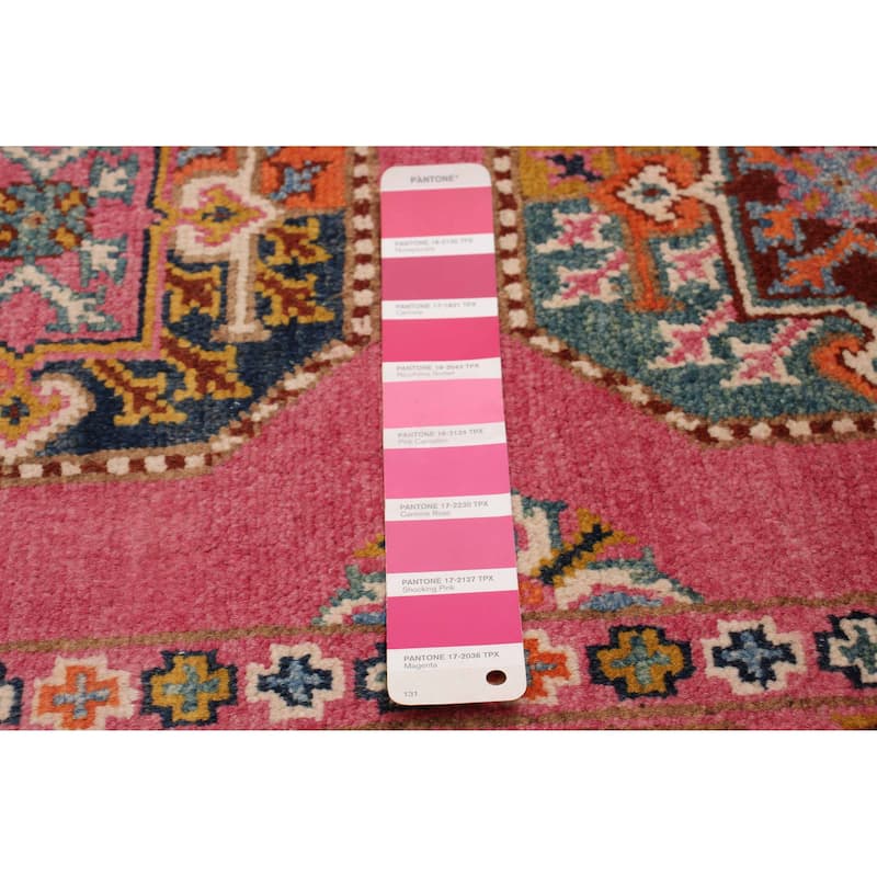 ECARPETGALLERY Hand-knotted Uzbek Ghazni Pink Wool Rug - 2'8 x 6'7