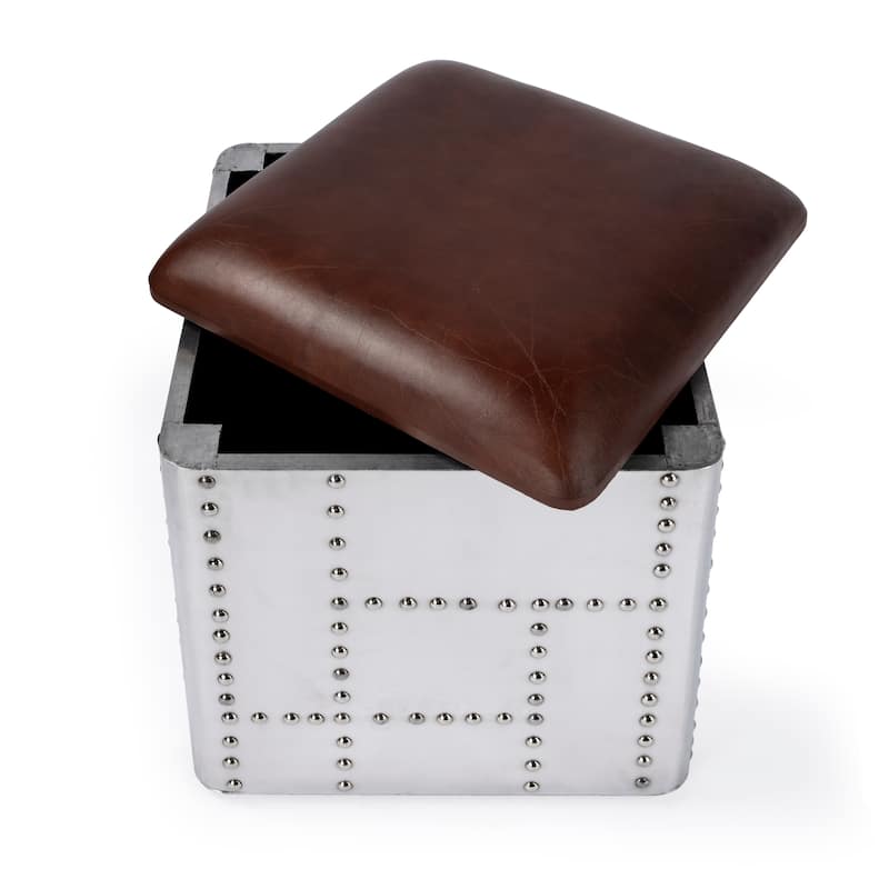 Butler Midway Aviator Leather Stool