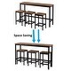 preview thumbnail 4 of 9, Counter Height Extra Long Dining Table Set ,Brown
