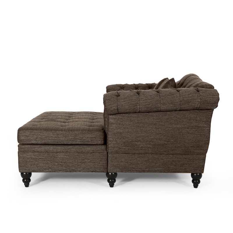 Wellston Tufted Double Chaise Lounge by Christopher Knight Home