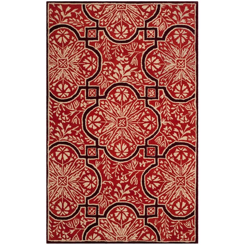 Martha Stewart by SAFAVIEH French Painted Avignon Wool Rug - 4' x 6' - Vermillion