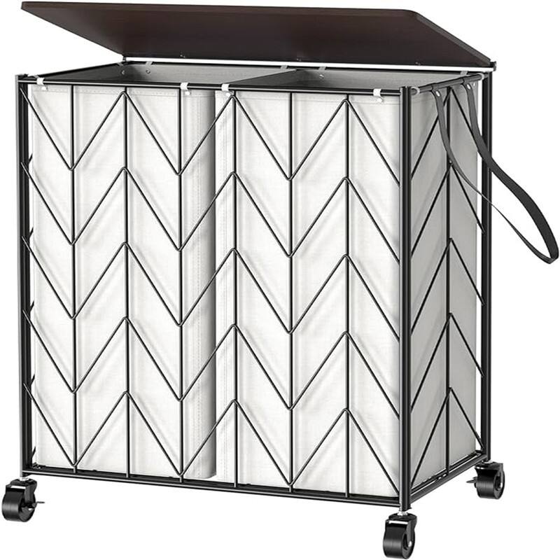 Laundry Basket with Wheels - 22"L x 12.9"W x 26.4"H - Beige