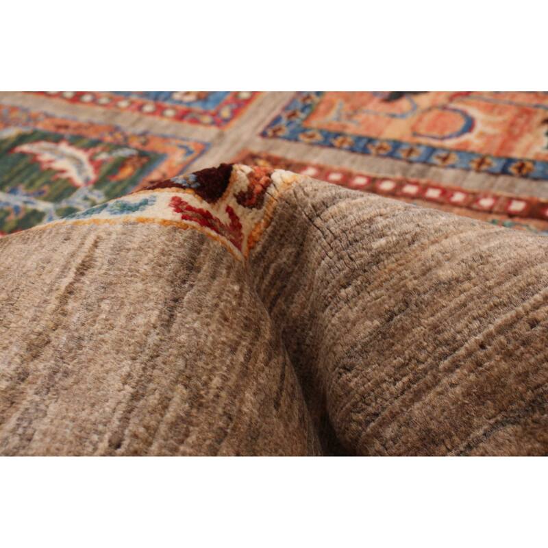 ECARPETGALLERY Hand-knotted Modern Ersari Taupe Wool Rug - 4'10 x 6'2