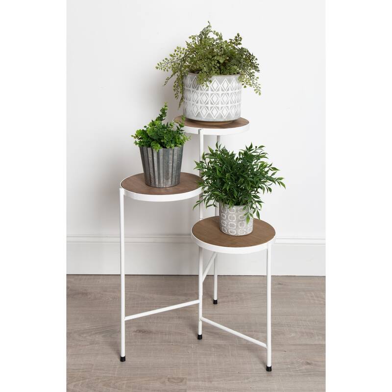 Kate and Laurel Fields Tri-Level Metal Plant Stand - 10x10x30