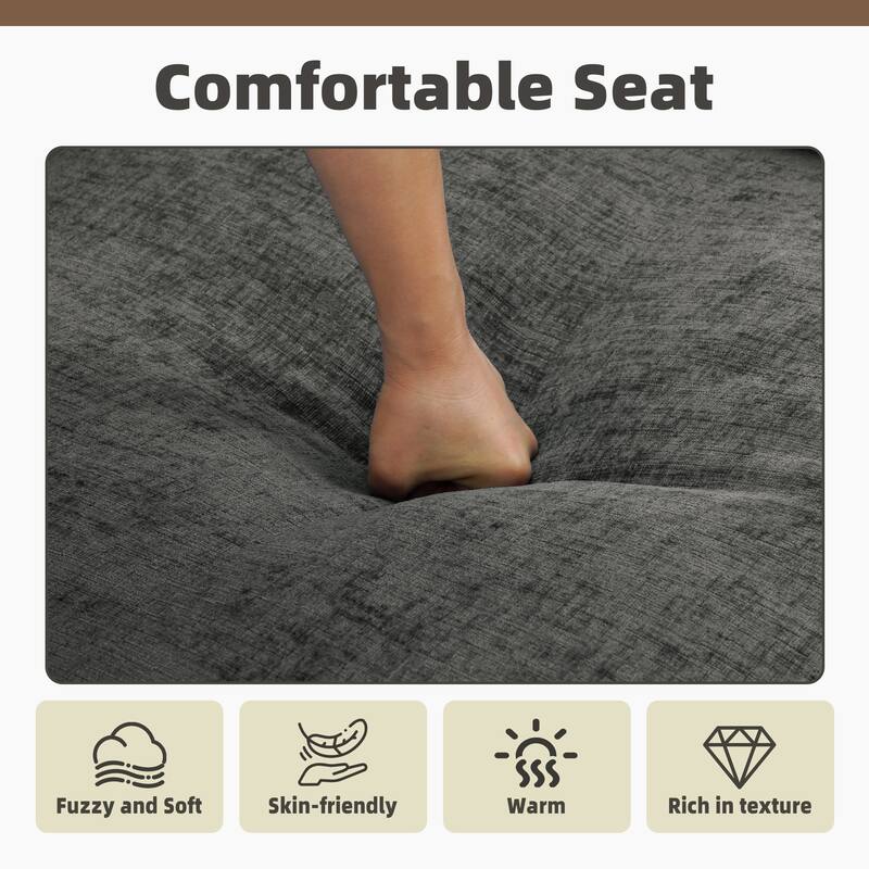 Modern Chenille Cloud Accent Ottoman