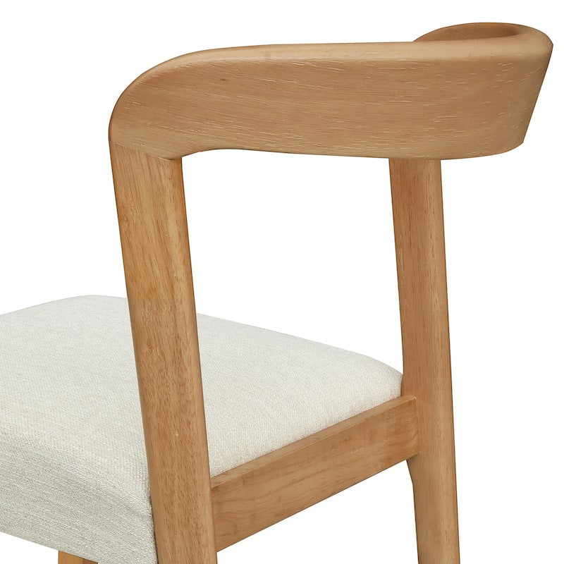 Christopher Knight Home - Eamon Fabric Upholstered Dining Chair with Rubber Wood Frame(Set of 2)