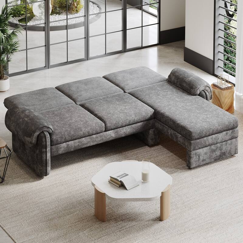 Convertible Recliner Futon Sofa with Adjustable Backrest