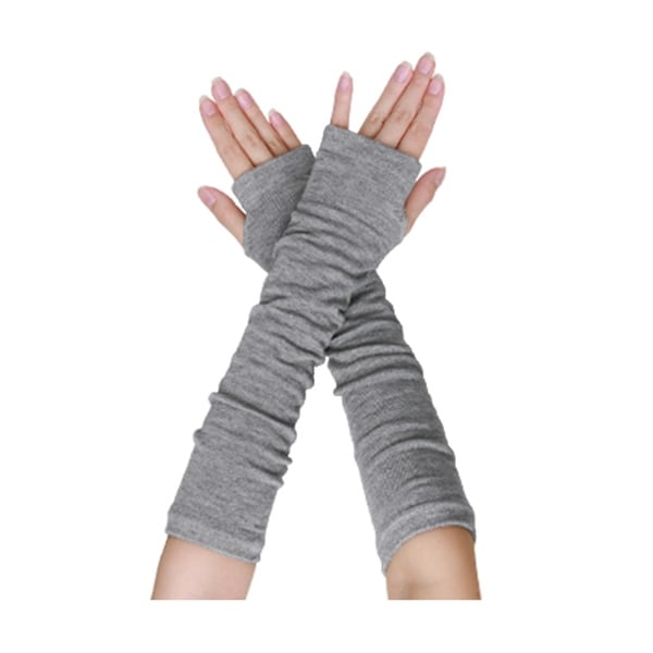 long grey gloves