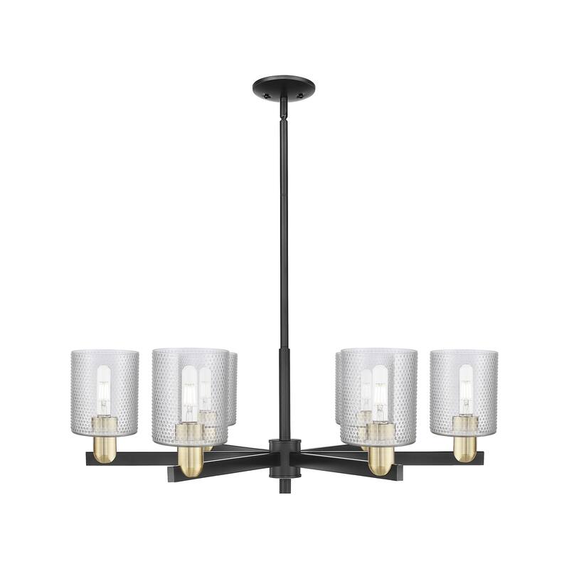Innovations Lighting Endless Possibilities Arcadia - Cobbleskill - 6 Light 35" Stem Hung Chandelier - Clear/Black Antique Brass