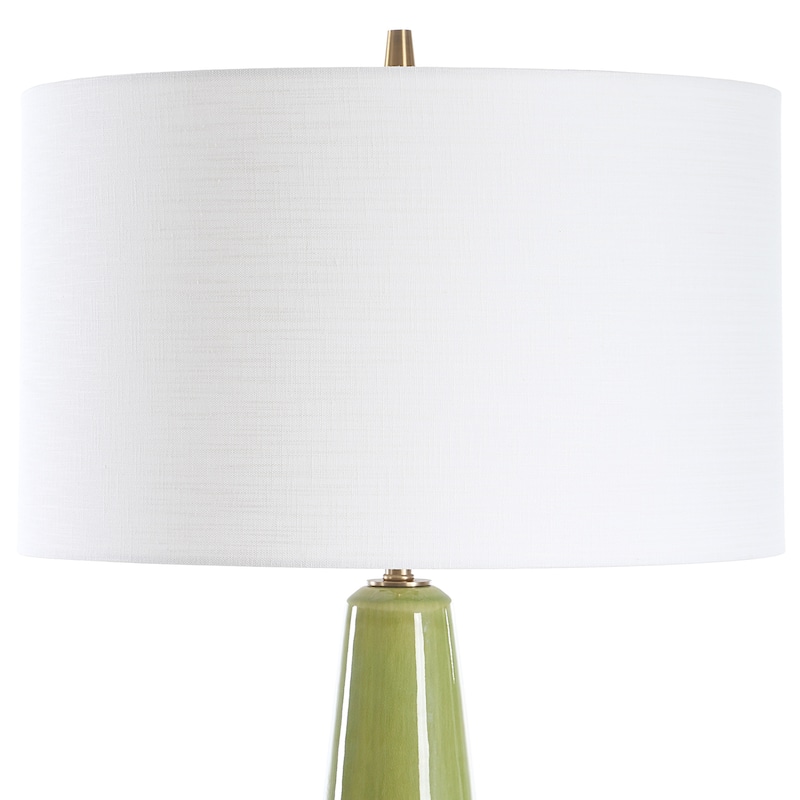 Tapered Ceramic Silhouette Table Lamp with Drum Shade - 39.5 - Green