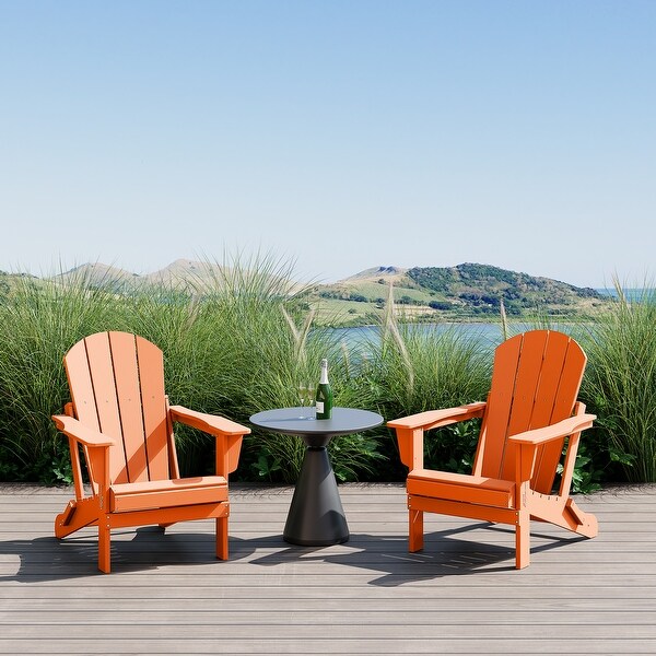 Friars Club Deck ダークブルー＆オレンジ　レアデック Laguna Weather Resistant Outdoor Patio Folding Adirondack Chairs