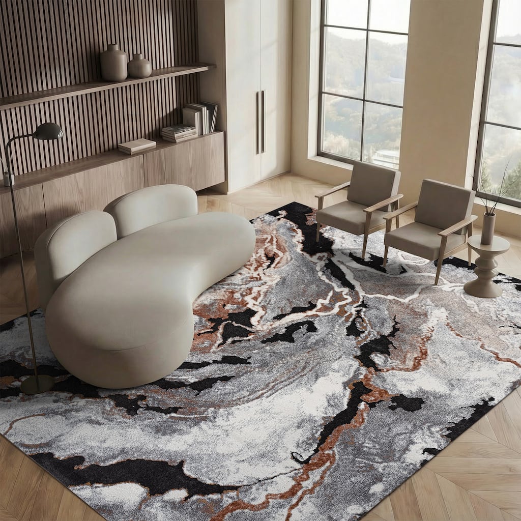 SAFAVIEH Cyrus Shag Lyubika Abstract 1-inch Thick Rug