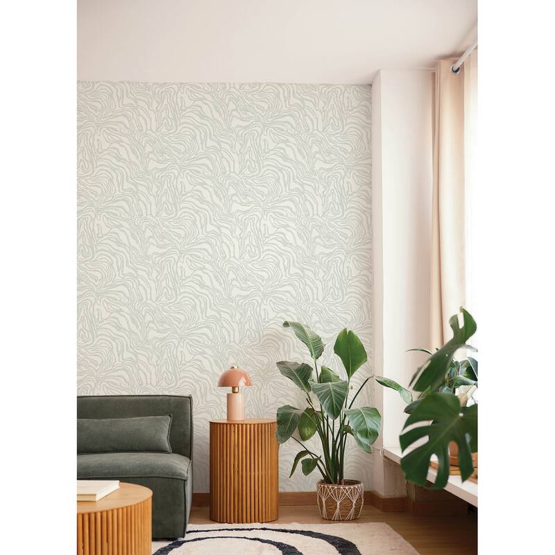 A-Street Prints Massar Silver Modern Marbled Wallpaper