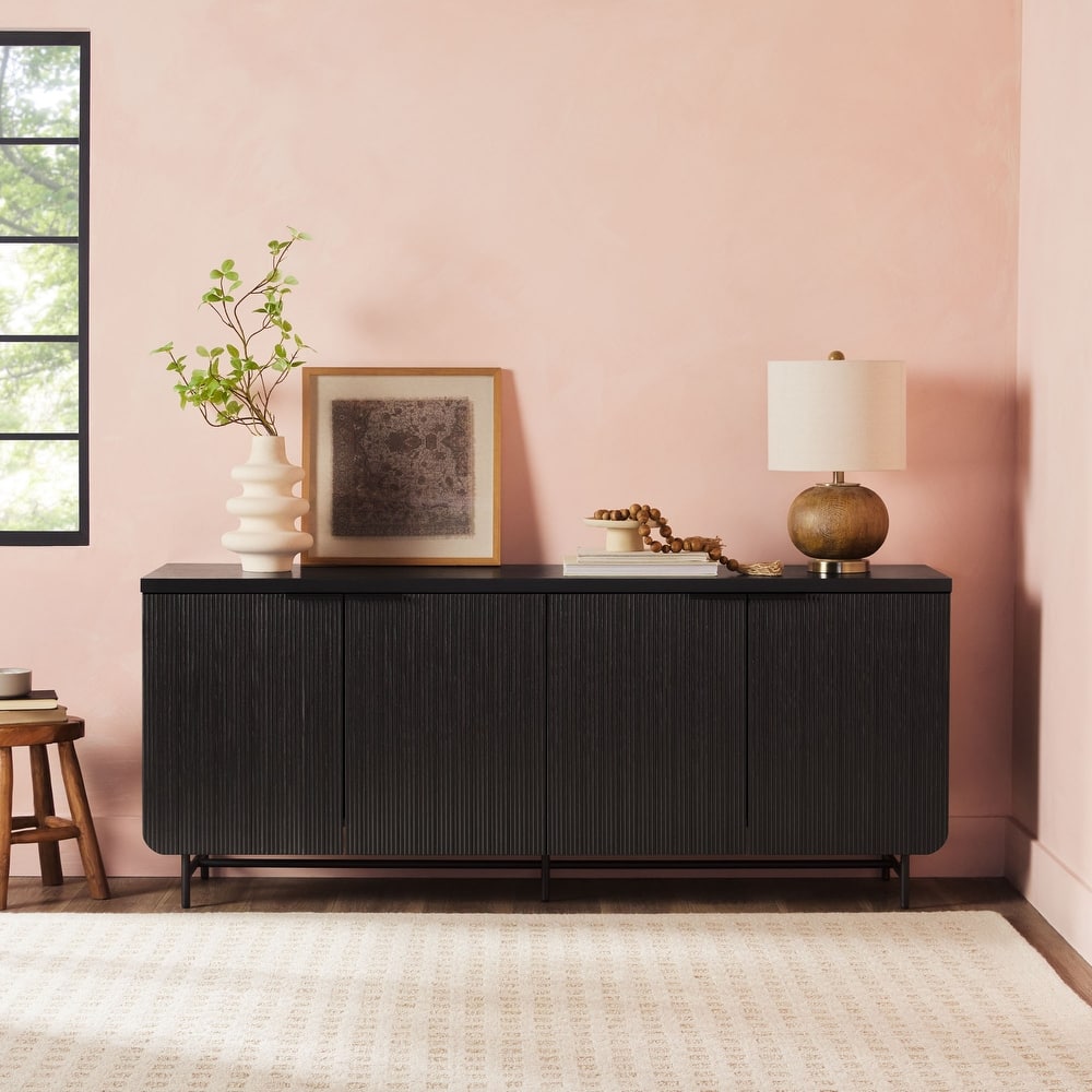 Walker Edison Minimal Fluted Four-Door Buffet Sideboard