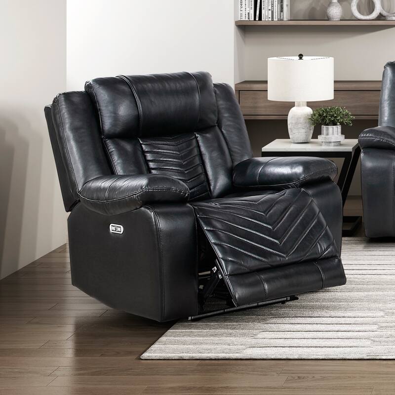 Ridge 40" Faux Leather Power Recliner - LED and Charging Ports