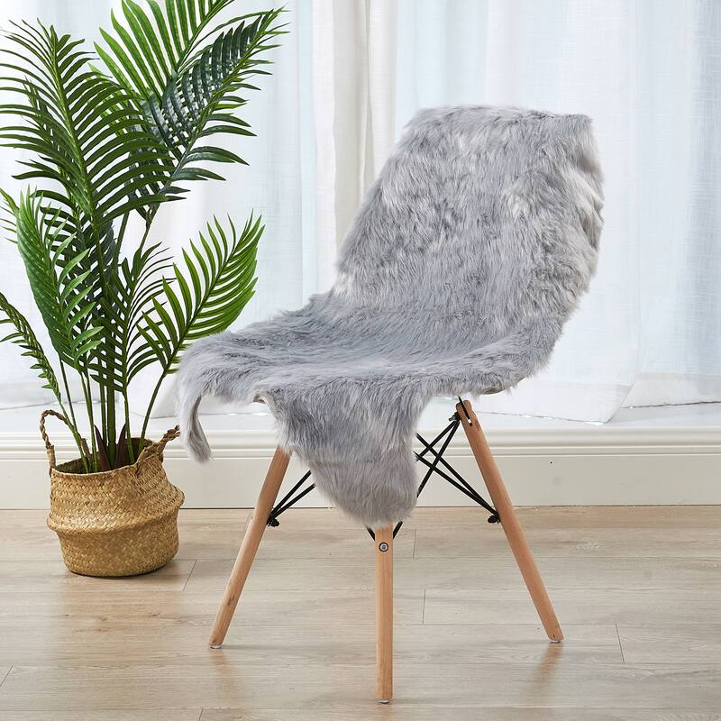 Serenta Shag Sheepskin Silky FauxFur Area Rug Sofa Decor - 24" x 36" - 24" x 36"