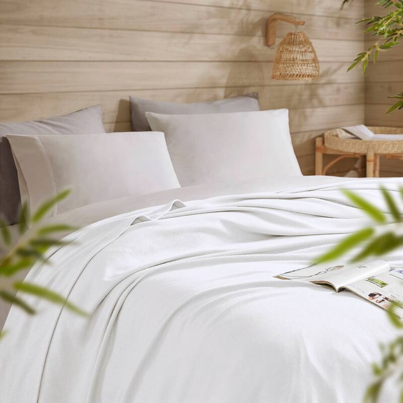 Chelsea Square Rayon from Bamboo Cooling Cotton Lightweight Blanket for Summer Spring