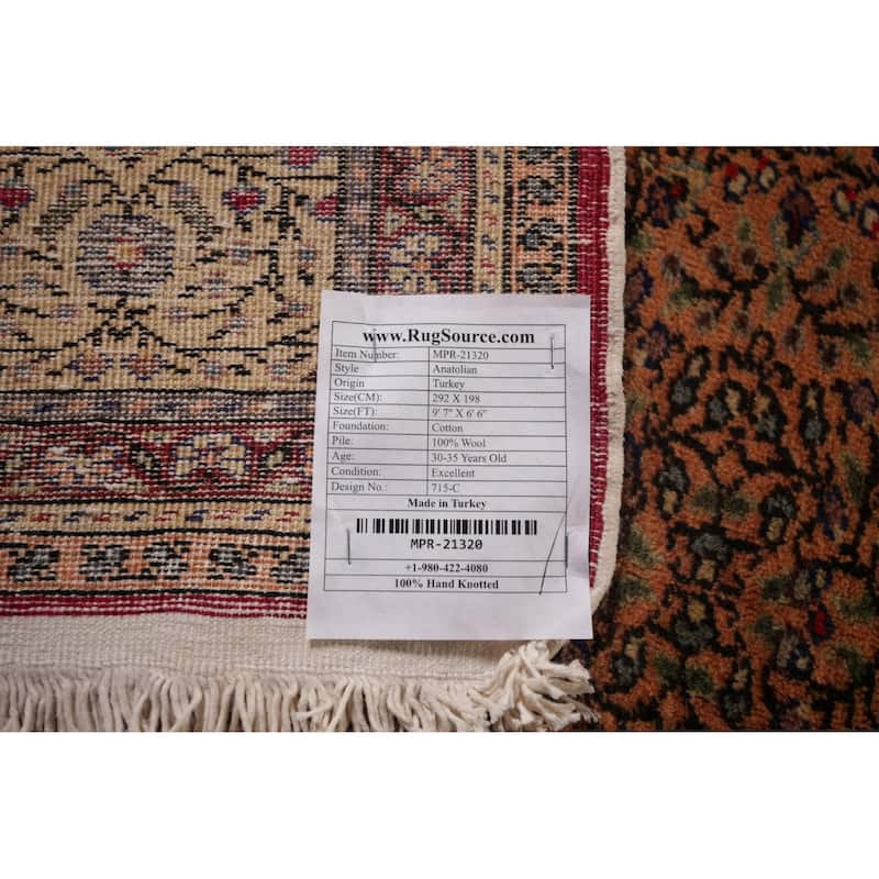 Anatolian Turkish Vintage Rug Handmade Living Room Wool Carpet - 6'6" X 9'7"