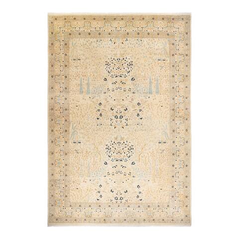 Overton Mogul, One-of-a-Kind Hand-Knotted Area Rug - Ivory, 10' 1" x 15' 2" - 10' 1" x 15' 2"