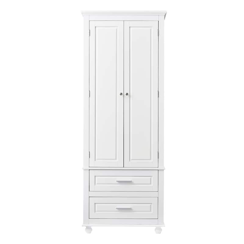 Tall Storage Cabinet with 2 Drawers for Bathroom, Office
