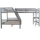 preview thumbnail 8 of 16, Modern L-Shaped Wooden Twin Size Loft Bed and Twin over Full Bunk Bed with Built-in Desk,Easy Assembly