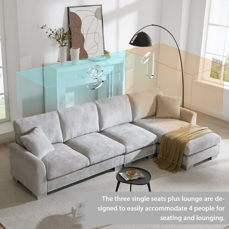 Rosita Modern L-shaped Sectional Sofa with Chaise Lounge by GDFStudio