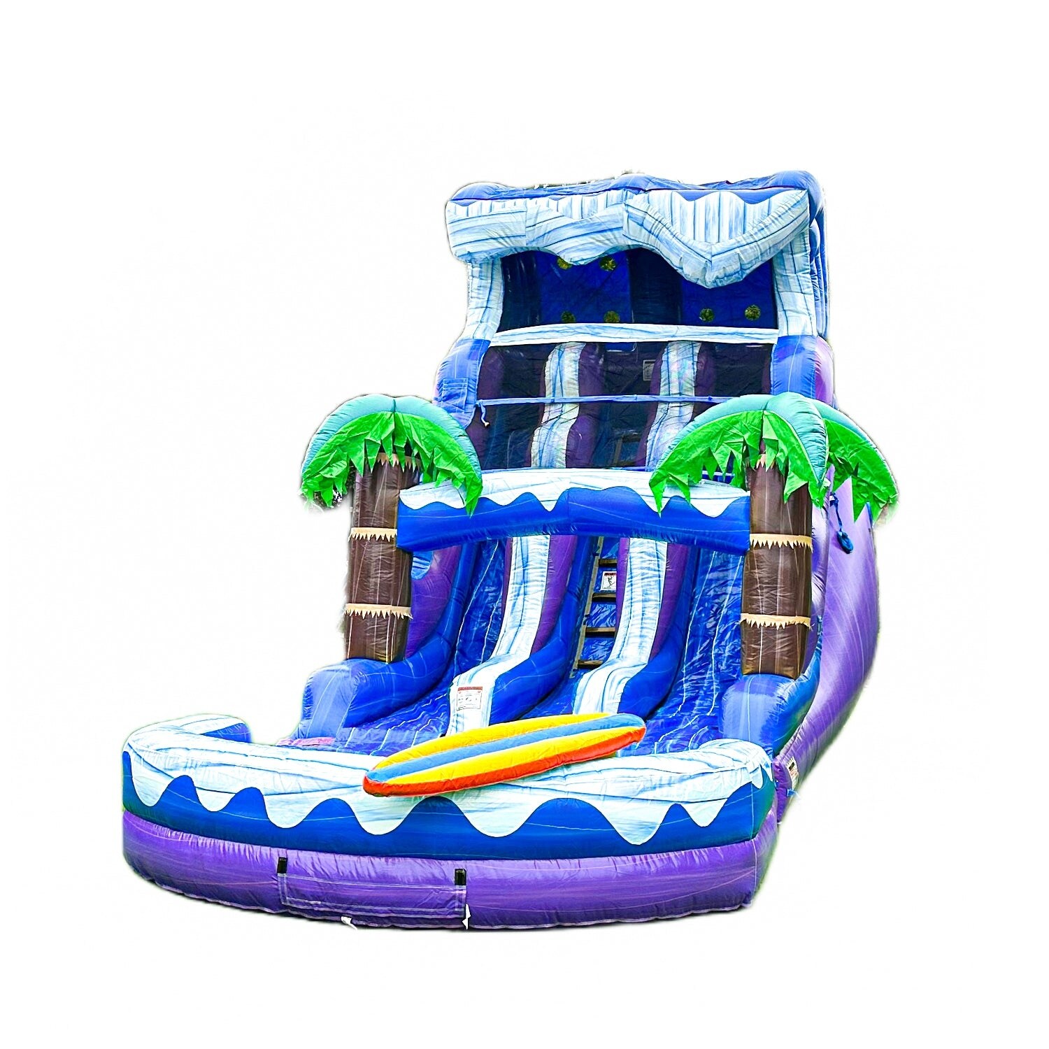 yum　スカイブルーXS XJUMP 17' Surf Beach Inflatable Dual Lane Water Slide with