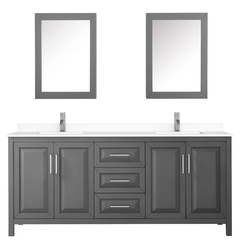 Wyndham Collection Daria 80" Free Standing Double Basin Vanity Set
