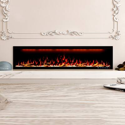 Clihome 42-88" Recessed Wall-Mounted Smart Control Electric Fireplace