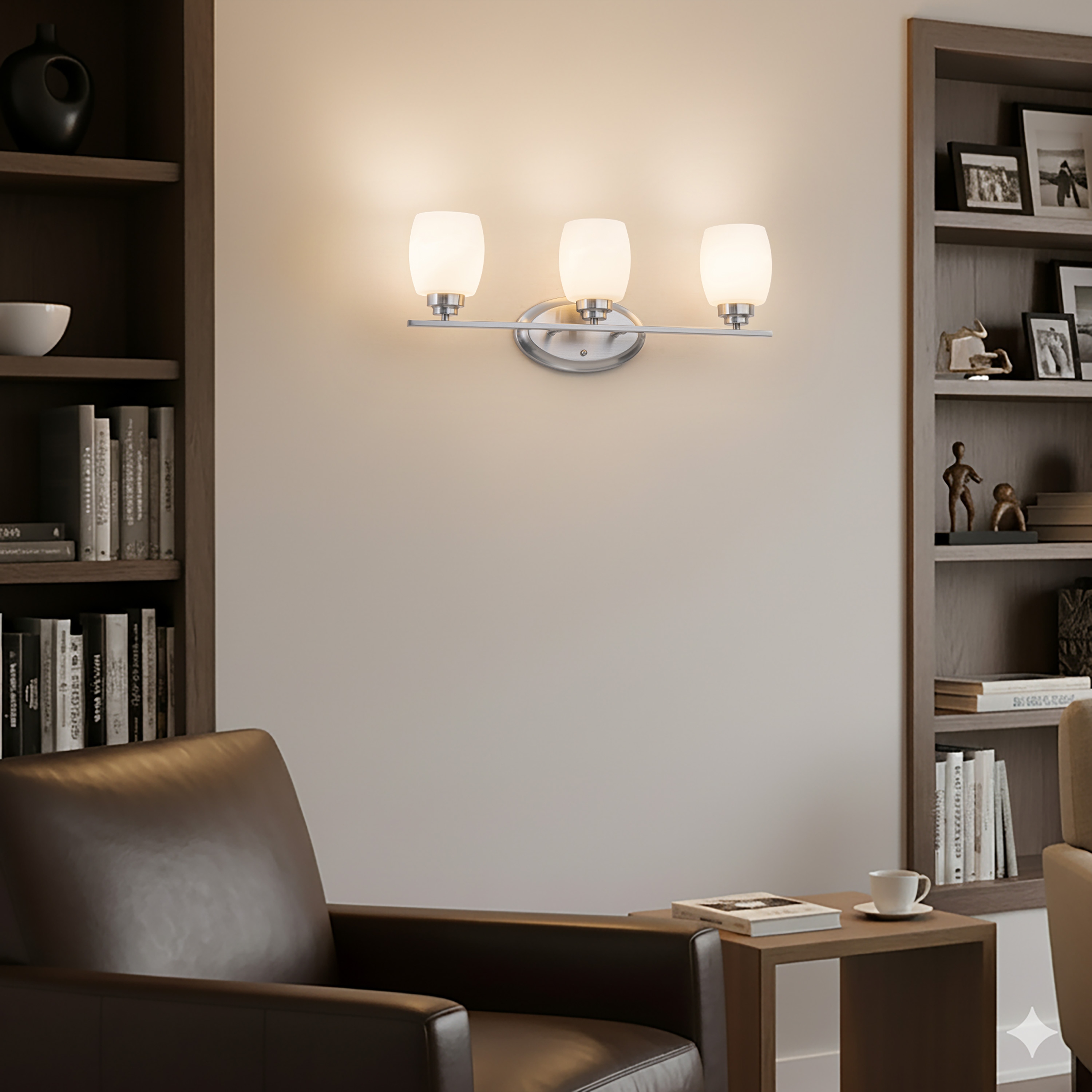 C Cattleya Vanity Light Indoor Wall Sconce Light with White Opal Glass