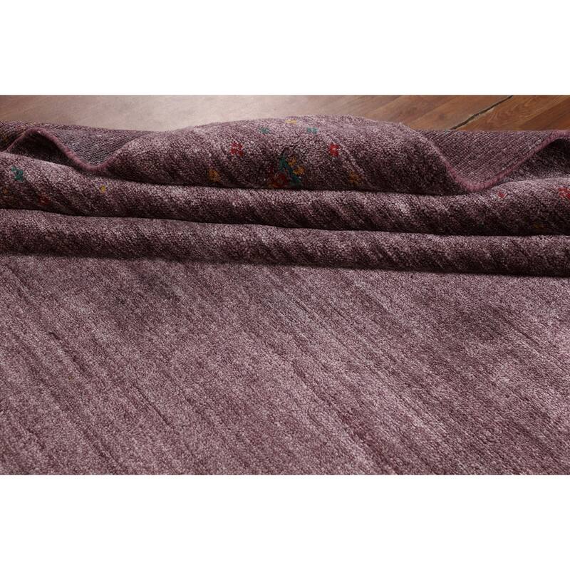 Purple Light Gabbeh Indian Square Area Rug Silk Carpet - 10'0" X 9'8"
