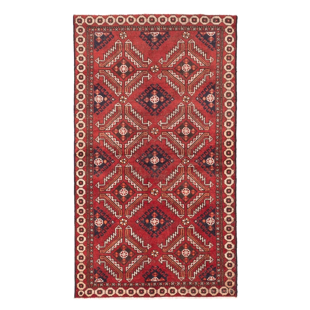 ECARPETGALLERY Hand-knotted Andelz Red Wool Rug - 3'6 x 6'0