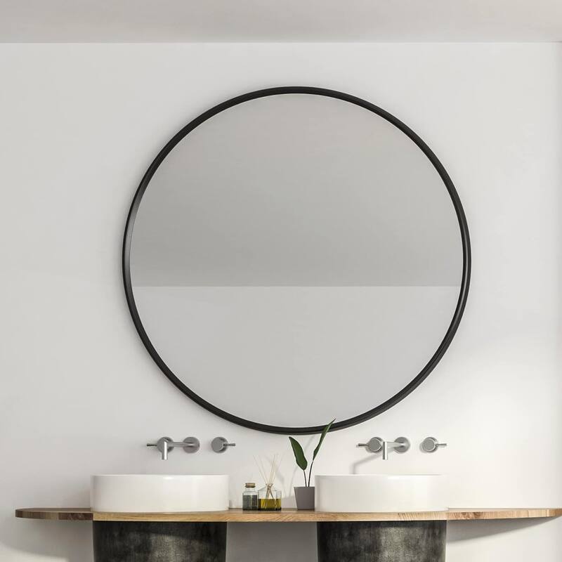39 Inch Metal Framed Round Bathrrom Mirror