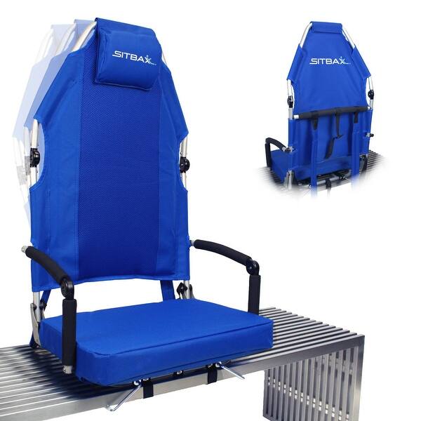 Padded Bleacher Seat – Reclining Stadium Chair with Full Back, Neck Support and 360 Swivel - Patent Pending