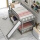 preview thumbnail 3 of 24, Twin over Twin Bunk Bed with Slide, Stairway, and Storage Shelves, Grey