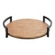 preview thumbnail 3 of 4, Kate and Laurel Ficher Wood and Metal Round Decorative Tray - 15" Diameter