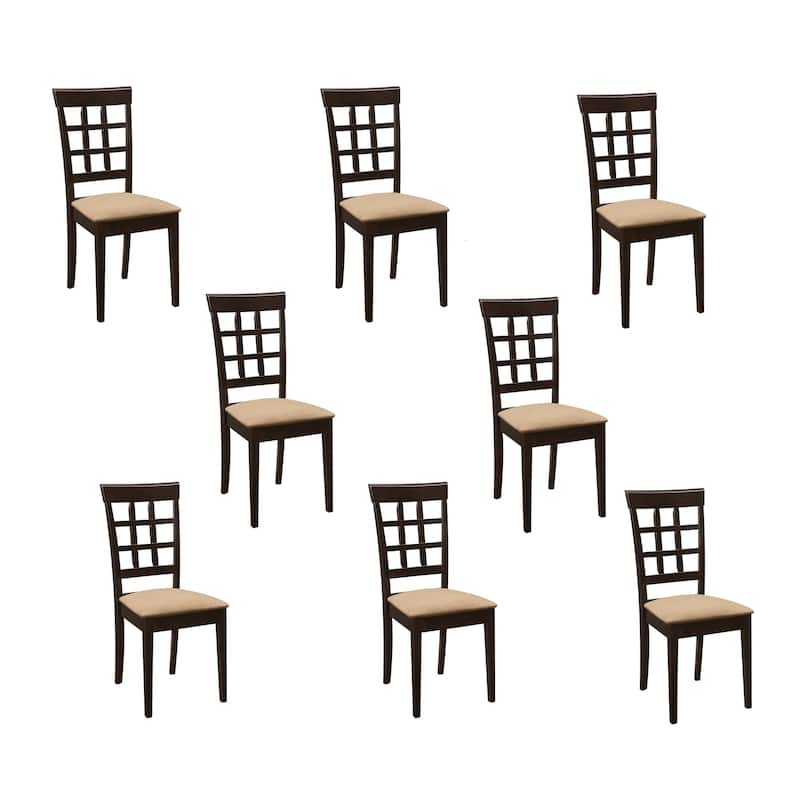 Hazelton Beige and Cappuccino Padded Seat Dining Chairs (Set of 8)