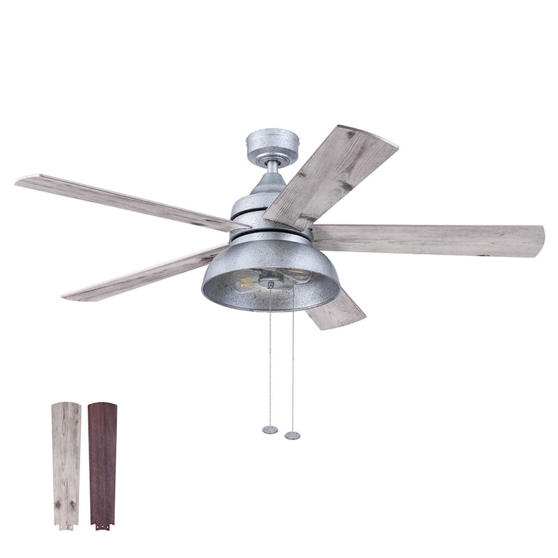 52" Prominence Home Brightondale Indoor/Outdoor Industrial Farmhouse Ceiling Fan, Damp Rated
