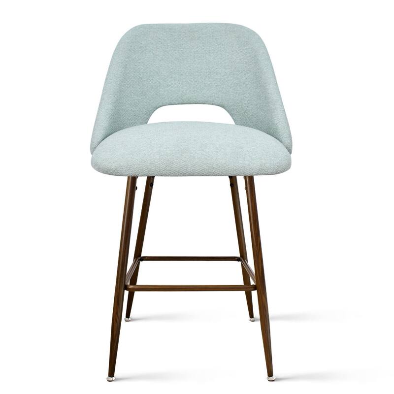 Upholstered Modern Bar Stool Walnut Leg (Set of 2)