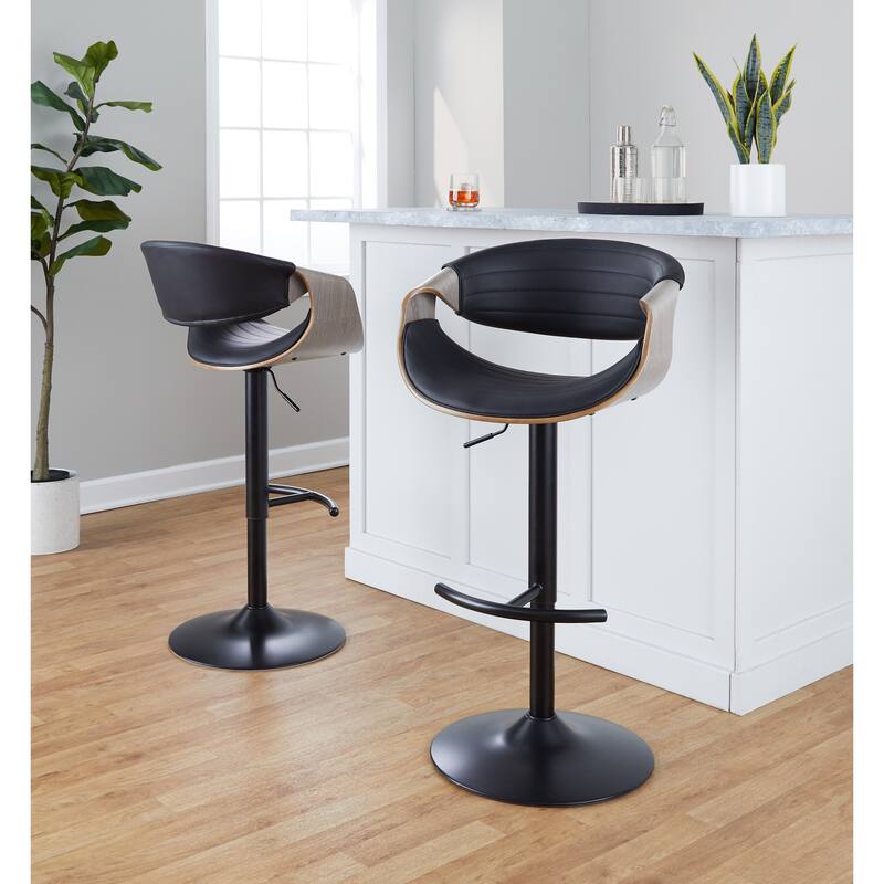 Carson Carrington Kanteborg Adjustable Bar Stool with Rounded T Footrest (Set of 2)