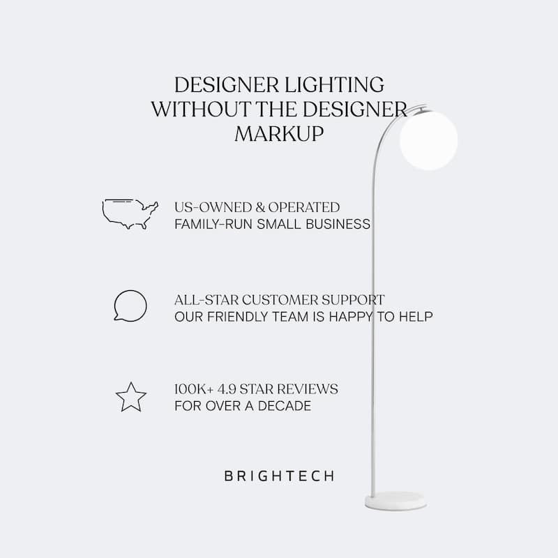 Brightech Kingpin 10 in. Classic Black Modern Integrated LED Novelty Bedside Desk Table Lamp with Ivory Iron Rounded Shade