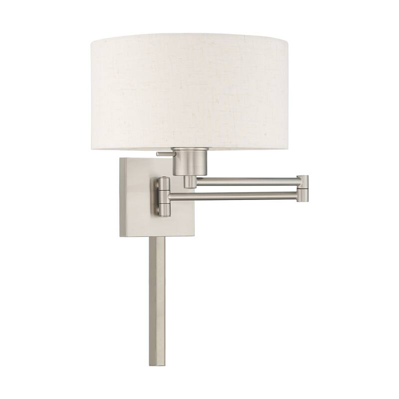 Livex Lighting 1-Light Drum Shade Swing Arm Wall Lamp, 40037