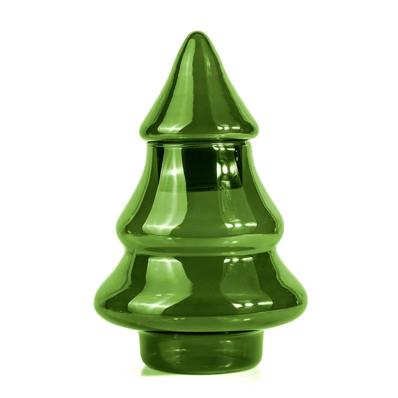 STP Goods Glass Centerpiece Tabletop Christmas Tree - 10.24" - Green