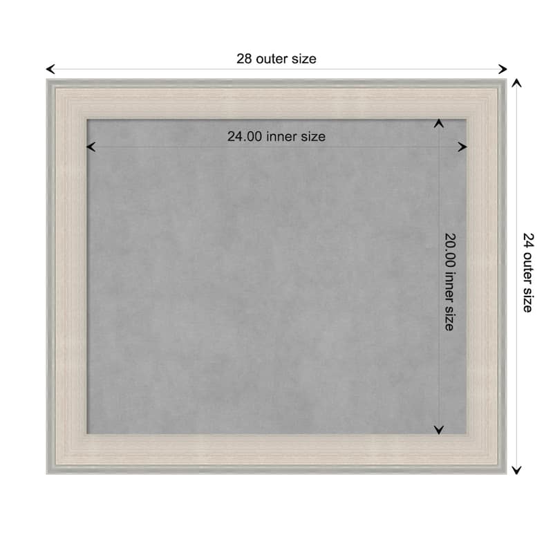 Amanti Art Cottage White Silver Framed Magnetic Board - Board Size 24x20
