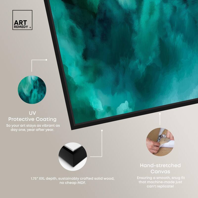 Textured Teal I Canvas by Art Remedy