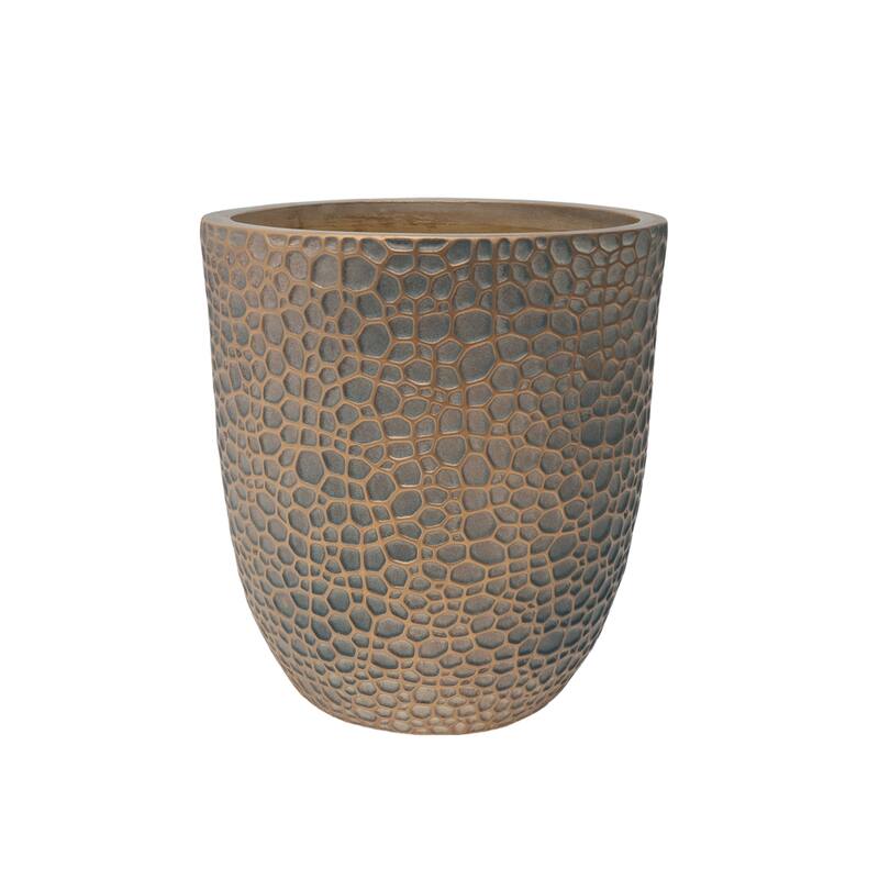 Large Outdoor Indoor Planter, 15.75"+11.4"+7.87" Dia Round Magnesium Oxide Planter Set of 3, Flower Pots with Drainage Holes